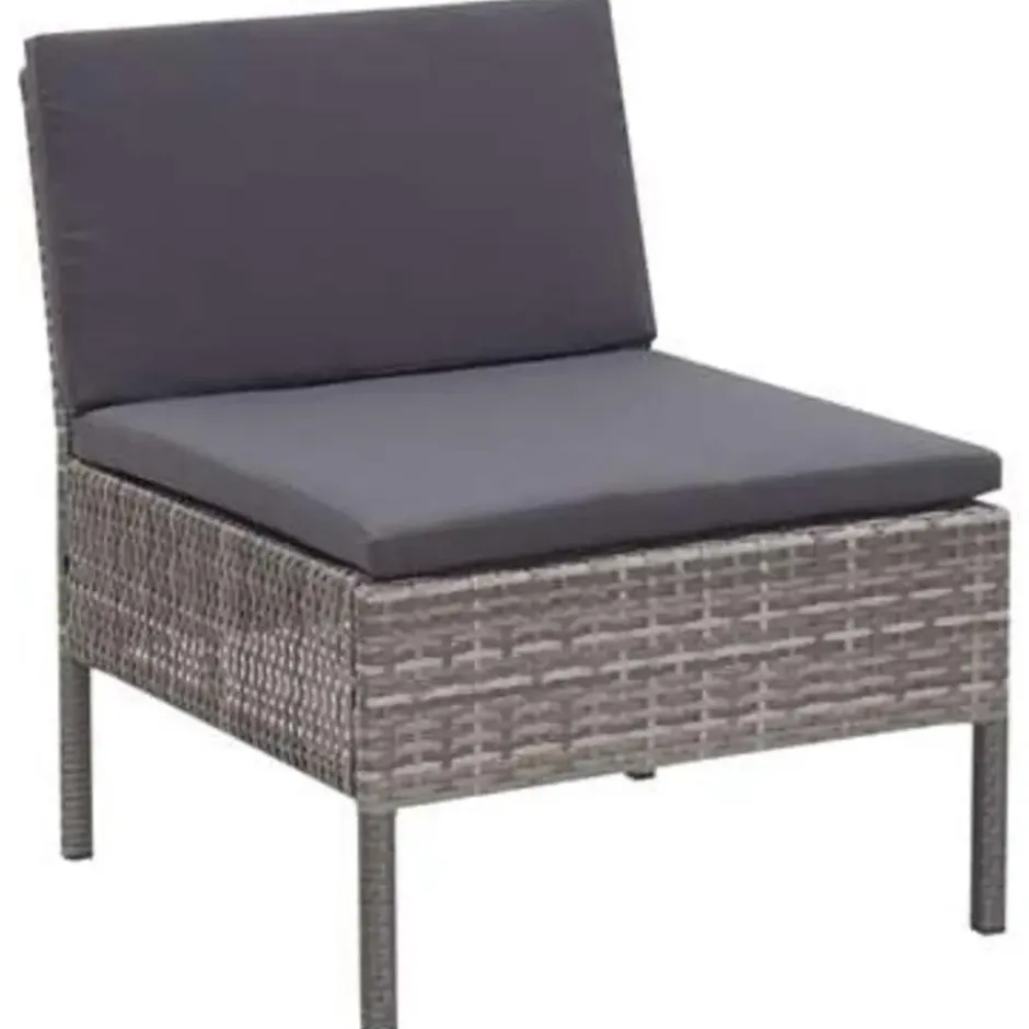 vidaXL - Tuin Loungeset - Grijs - Poly rattan