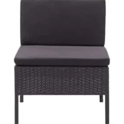 vidaXL - Tuin Loungeset - Zwart - Poly rattan