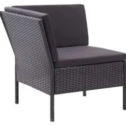 vidaXL - Tuin Loungeset - Zwart - Poly rattan