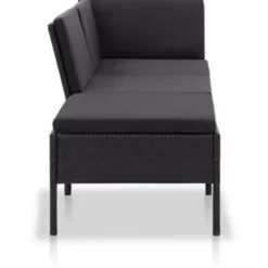 vidaXL - Tuin Loungeset - Zwart - Poly rattan