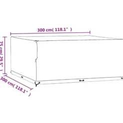 vidaXL - Tuinmeubelhoes met 16 ogen vierkant 300x300x75 cm tuinmeubel hoes