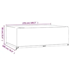 vidaXL - Tuinmeubelhoes met 12 oogjes rechthoekig 270x180x90 cm tuinmeubel hoes