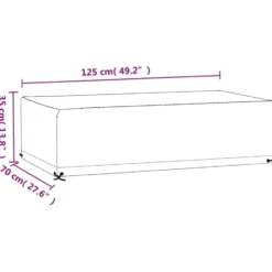 vidaXL - Tuinmeubelhoes met 8 oogjes rechthoekig 125x70x35 cm tuinmeubel hoes