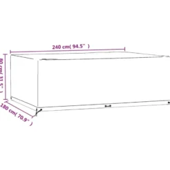 vidaXL - Tuinmeubelhoes met 12 oogjes rechthoekig 240x180x80 cm tuinmeubel hoes