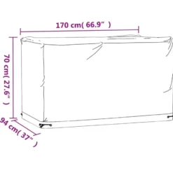 vidaXL - Tuinmeubelhoes met 8 oogjes rechthoekig 170x94x70 cm tuinmeubel hoes