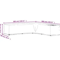 vidaXL - Tuinmeubelhoezen met 20 oogjes L-vormig 300x300x70 cm loungeset hoes