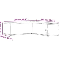 vidaXL - Tuinmeubelhoezen met 16 oogjes L-vormig 250x250x70 cm loungeset hoes