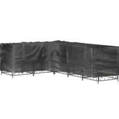 vidaXL - Tuinmeubelhoezen met 18 oogjes L-vormig 285x220x80 cm loungeset hoes