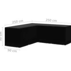 vidaXL - Tuinmeubelhoezen 12 oogjes rechthoekig 250x250x90 cm - 2 Stuks