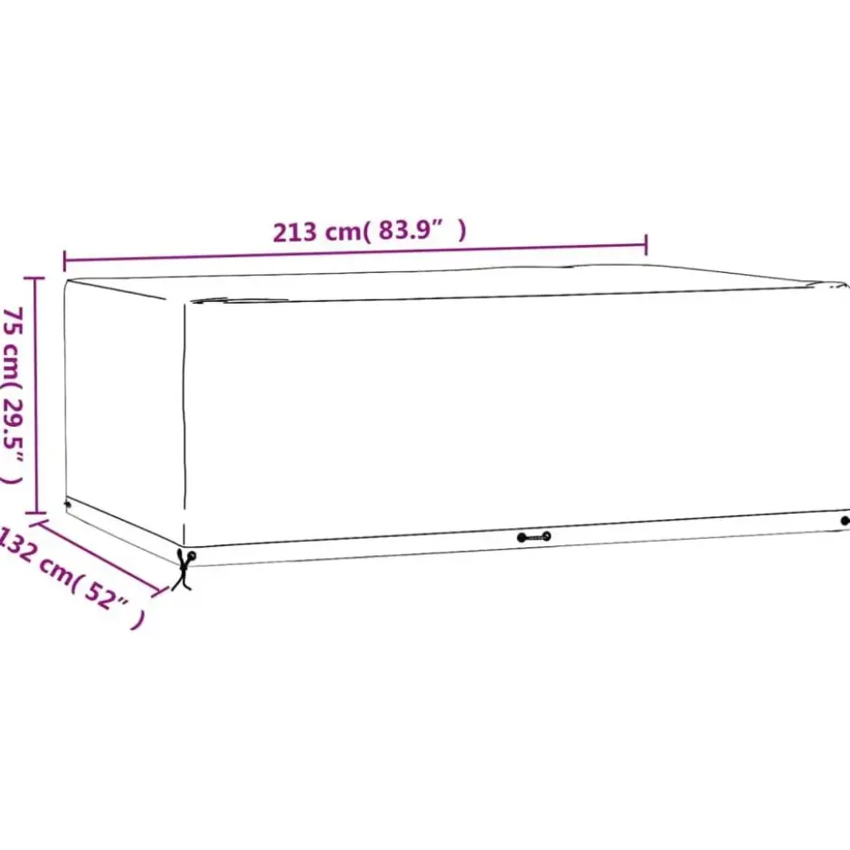 vidaXL - Tuinmeubelhoezen 2 st 12 oogjes rechthoekig 213x132x75 cm