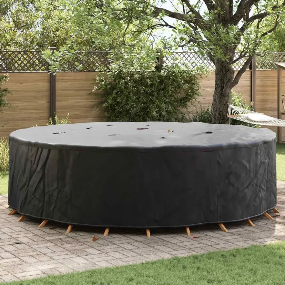 vidaXL - Tuinmeubelhoezen - 320x320x85 cm - Zwart - 420D Stof