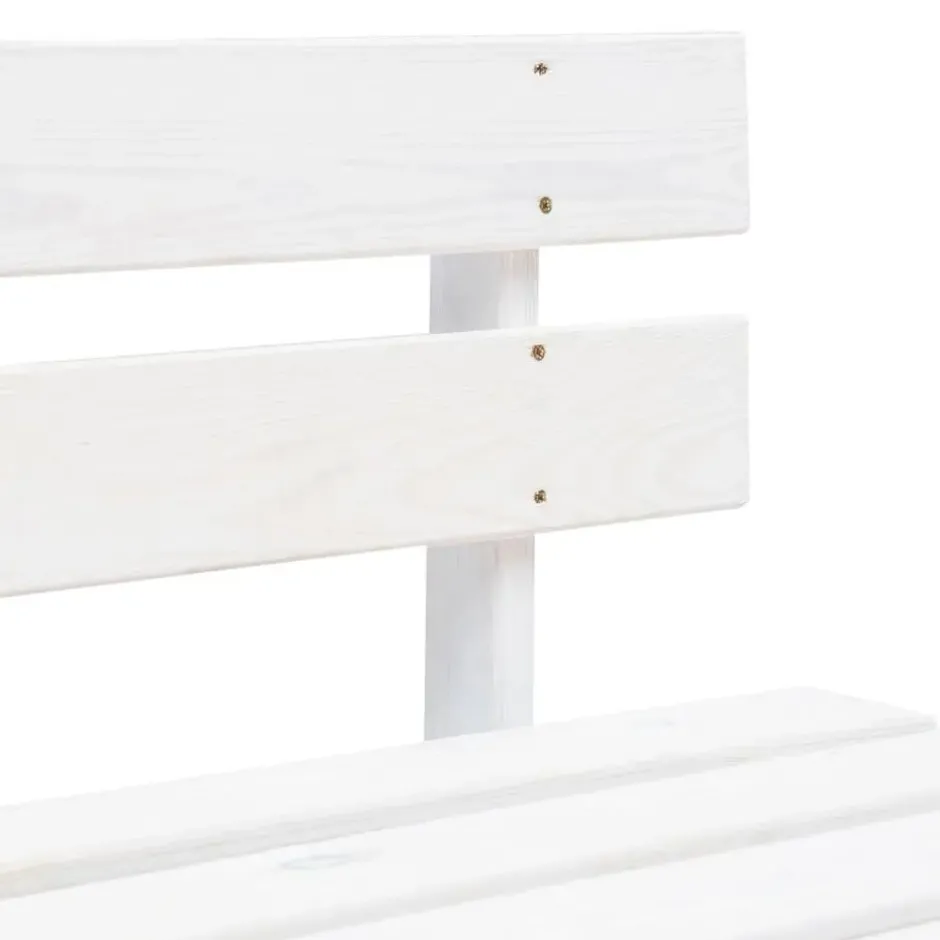 vidaXL - Tuinmiddenbank pallet - Wit - Grenenhout