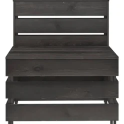 vidaXL - Tuinmiddenbank pallet - Grijs - Geïmpregneerd grenenhout - 60x70x66 cm