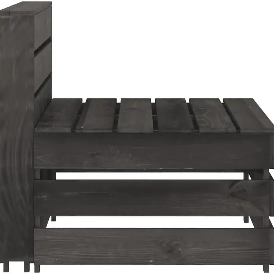 vidaXL - Tuinmiddenbank pallet - Grijs - Geïmpregneerd grenenhout - 60x70x66 cm