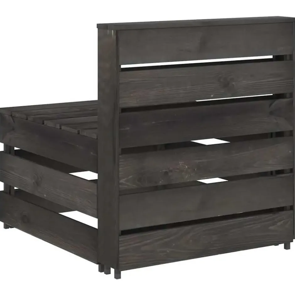 vidaXL - Tuinmiddenbank pallet - Grijs - Geïmpregneerd grenenhout - 60x70x66 cm