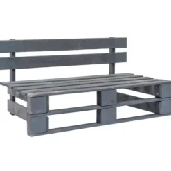 vidaXL - Tuinmiddenbank pallet - Grijs - Grenenhout