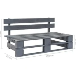 vidaXL - Tuinmiddenbank pallet - Grijs - Grenenhout