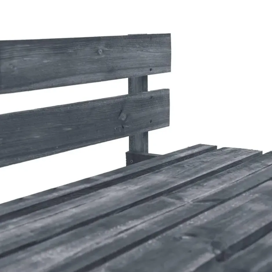 vidaXL - Tuinmiddenbank pallet - Grijs - Grenenhout