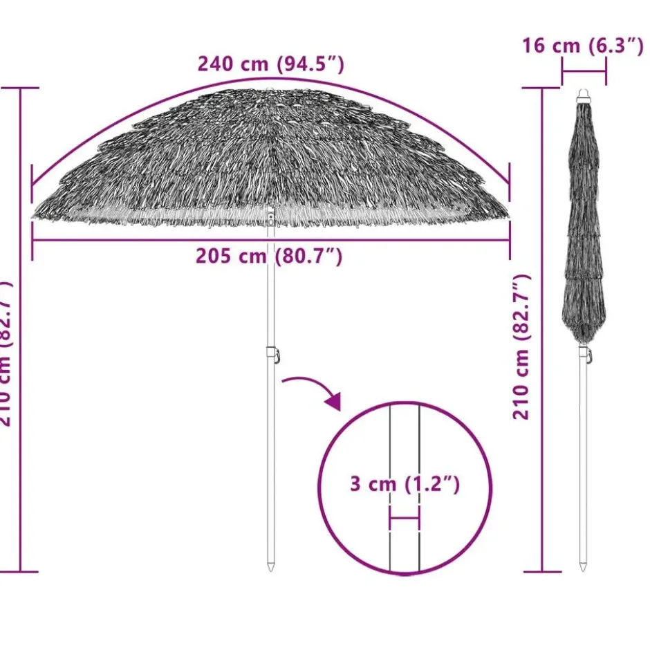 vidaXL - Tuinparasol - Bruin - Polypropeen