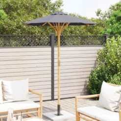 vidaXL - Tuinparasol - Grijs - Bamboe