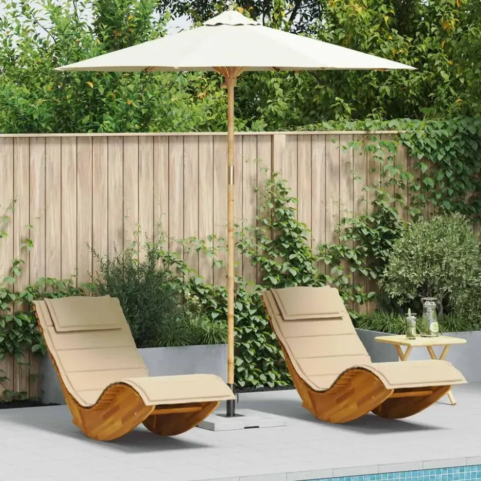 vidaXL - Tuinparasol - Wit - Bamboe