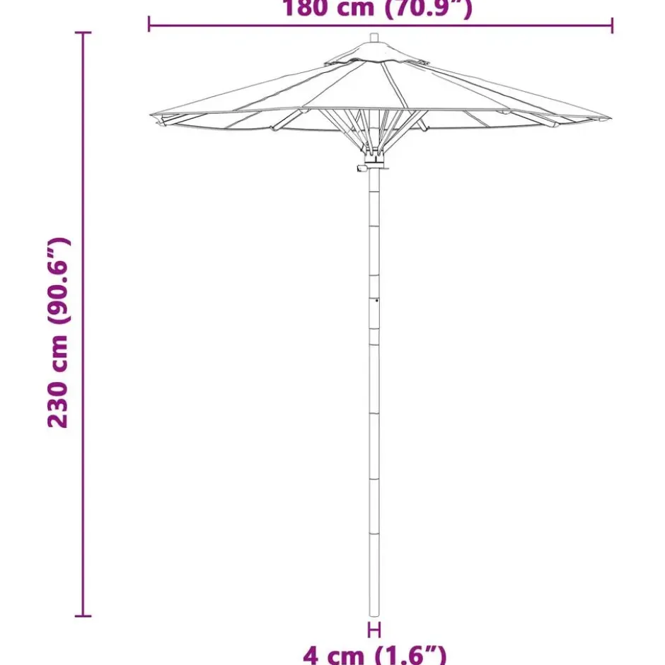 vidaXL - Tuinparasol - Wit - Bamboe