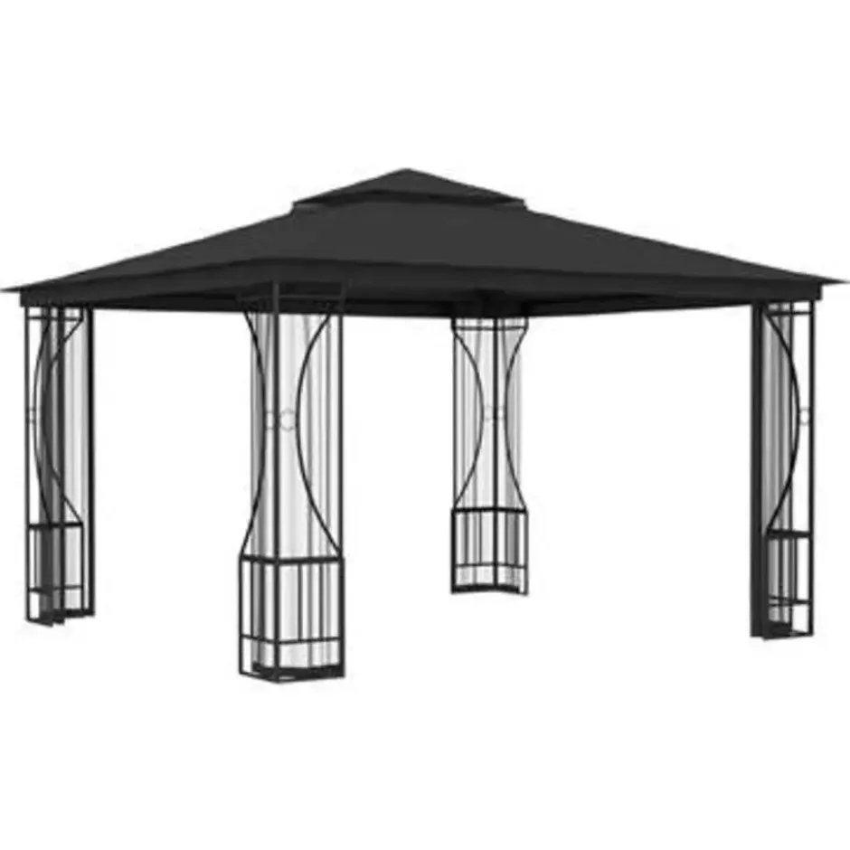 vidaXL - Tuinpaviljoen - Antraciet - Stof