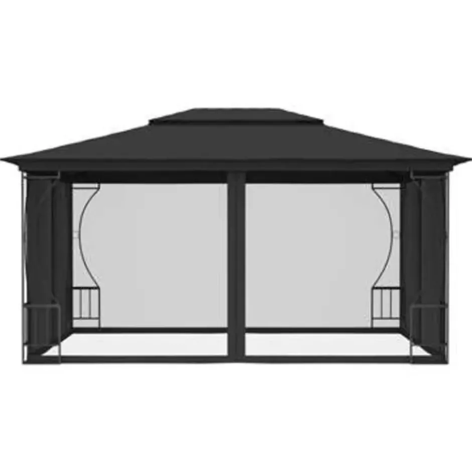 vidaXL - Tuinpaviljoen - Antraciet - Stof