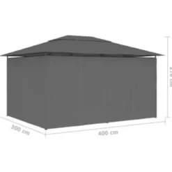 vidaXL - Tuinpaviljoen - Antraciet - Stof