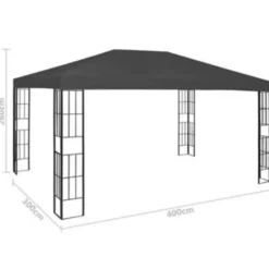 vidaXL - Tuinpaviljoen - Antraciet - Stof - 3 x 4 m
