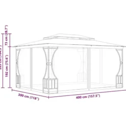vidaXL - Tuinpaviljoen - Crème - Stof