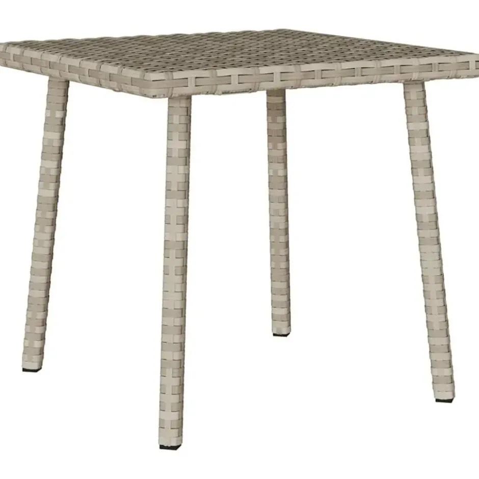 vidaXL - Tuin Salontafel - Grijs - Poly rattan - 40 x 40 x 37 cm
