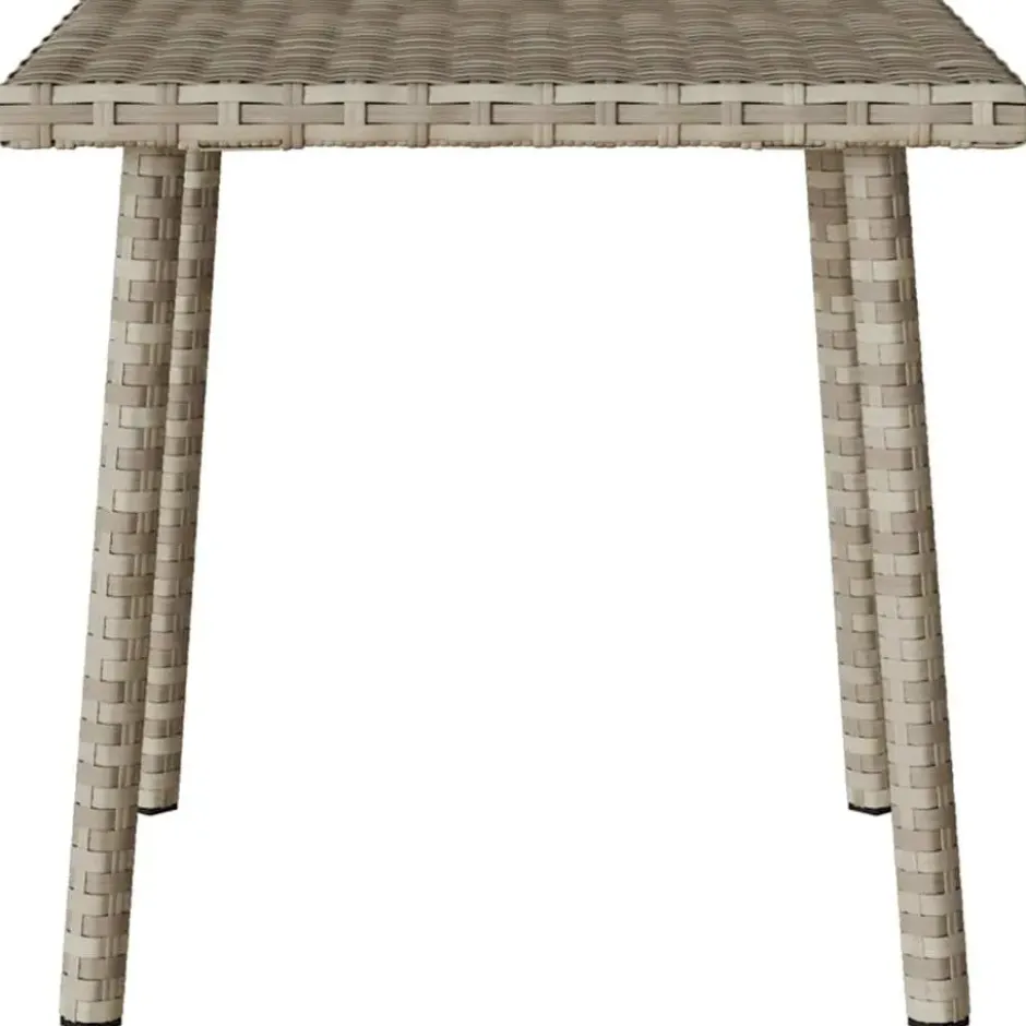 vidaXL - Tuin Salontafel - Grijs - Poly rattan - 40 x 40 x 37 cm