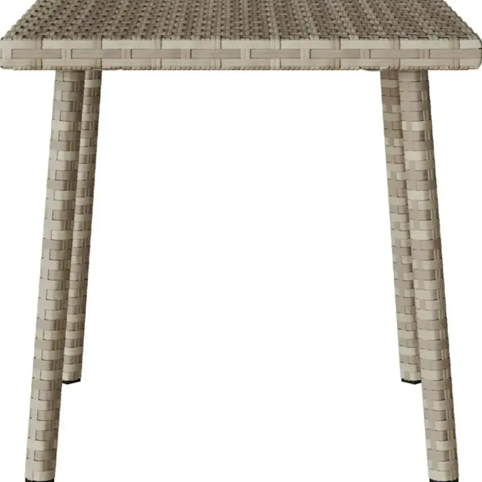 vidaXL - Tuin Salontafel - Grijs - Poly rattan - 40 x 40 x 37 cm
