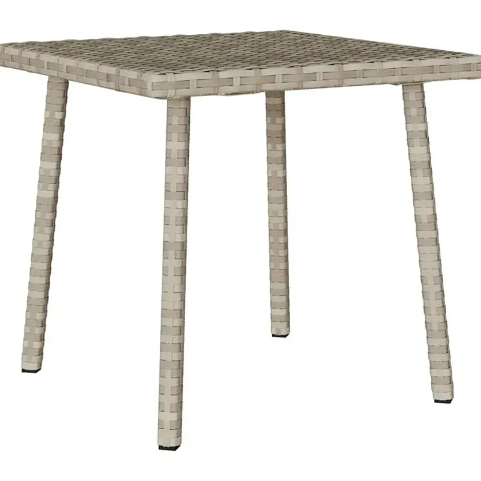 vidaXL - Tuin Salontafel - Grijs - Poly rattan - 40 x 40 x 37 cm