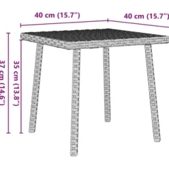 vidaXL - Tuin Salontafel - Grijs - Poly rattan - 40 x 40 x 37 cm