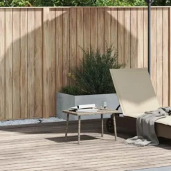 vidaXL - Tuin Salontafel - Grijs - Poly rattan - 60 x 40 x 37 cm