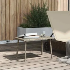 vidaXL - Tuin Salontafel - Grijs - Poly rattan - 60 x 40 x 37 cm