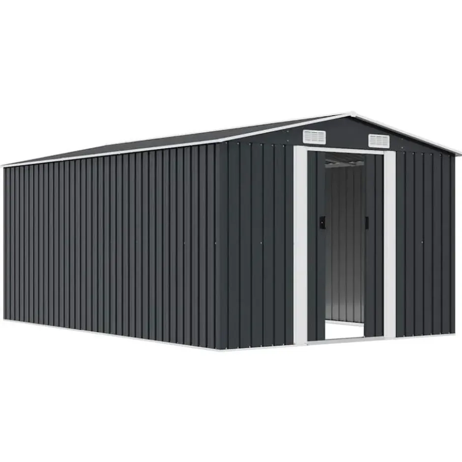 vidaXL - Tuinschuur - Antraciet - Staal