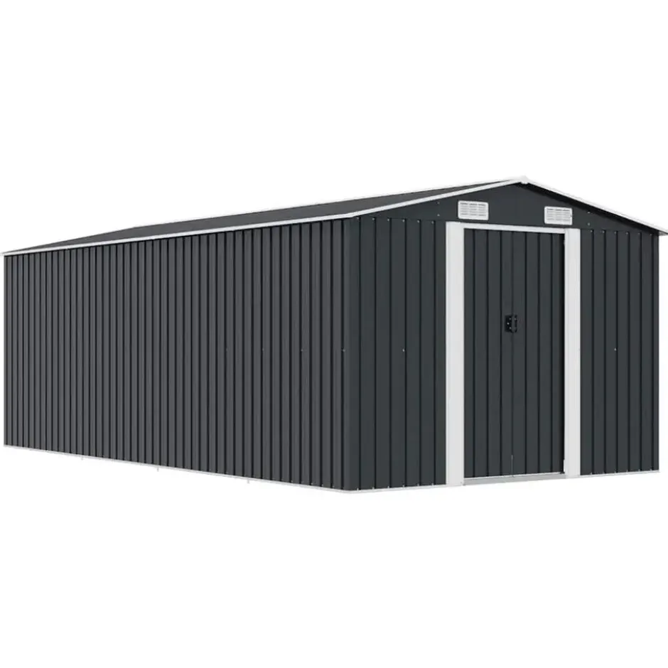 vidaXL - Tuinschuur - Antraciet - Staal