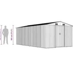 vidaXL - Tuinschuur - Antraciet - Staal