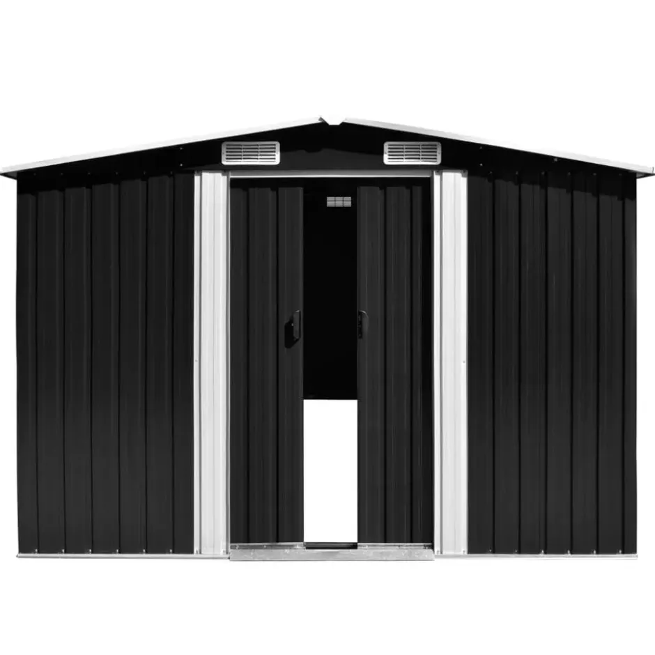 vidaXL - Tuinschuur - Antraciet - Staal - 257 x 298 x 178 cm