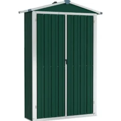 vidaXL - Tuinschuur Gegalvaniseerd Staal Groen Schuur - 116x45x175 cm