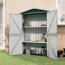 vidaXL - Tuinschuur Gegalvaniseerd Staal Groen Schuur - 116x45x175 cm