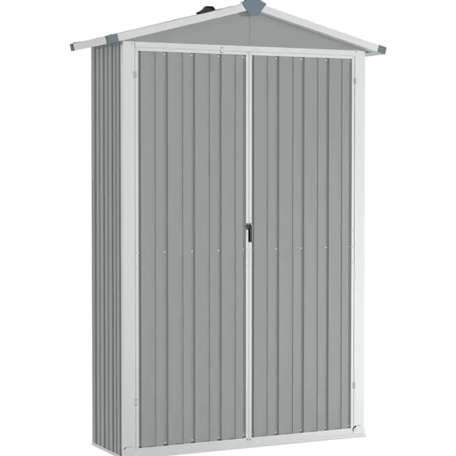 vidaXL - Tuinschuur Gegalvaniseerd Staal Grijs Schuur - 116x45x175 cm