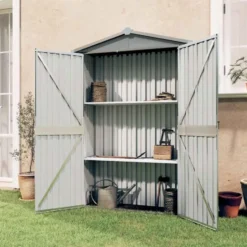 vidaXL - Tuinschuur Gegalvaniseerd Staal Grijs Schuur - 116x45x175 cm