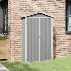 vidaXL - Tuinschuur Gegalvaniseerd Staal Grijs Schuur - 116x45x175 cm
