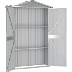 vidaXL - Tuinschuur Gegalvaniseerd Staal Grijs Schuur - 116x45x175 cm