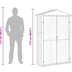 vidaXL - Tuinschuur Gegalvaniseerd Staal Grijs Schuur - 116x45x175 cm