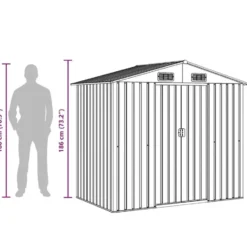 vidaXL - Tuinschuur - Grijs - Staal